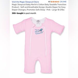 Baby Merlin’s Magic Sleepsuit in Pink, Size Large